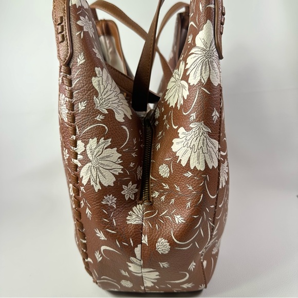 Women’s Style &Co 4 Poster Brown Floral Hobo/Shoulder Bag - Picture 5 of 11